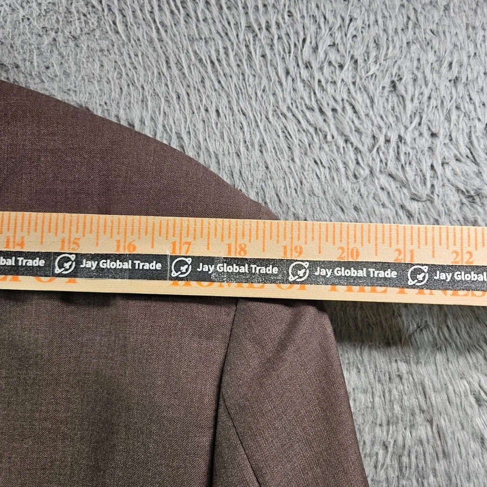 NEW Perry Ellis 40S Suit Blazer Jacket Men Classic‎ Fit Poly Textured Brown